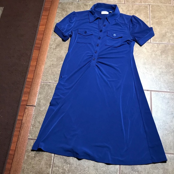 New York & Company blue short sleeve dress - Picture 2 of 3